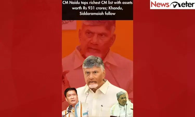 CM Naidu tops richest CM list with assets worth Rs 931 crores; Khandu, Siddaramaiah follow