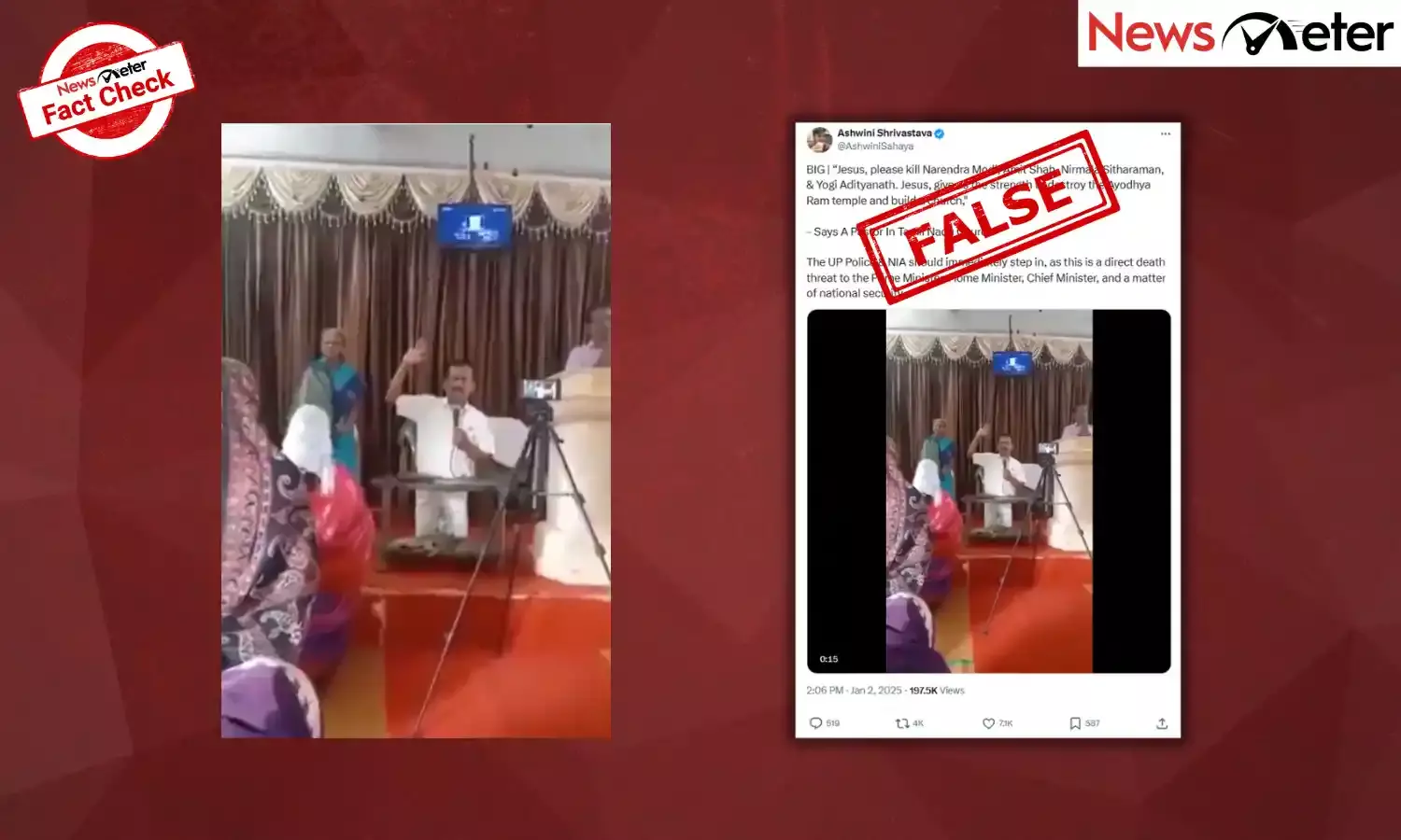Fact Check: Tamil pastor prays for PM Modi’s death? No, find the truth here