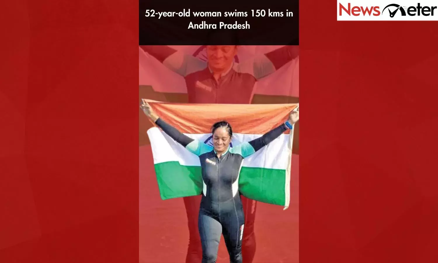 52-year-old woman swims 150 kms in Andhra Pradesh