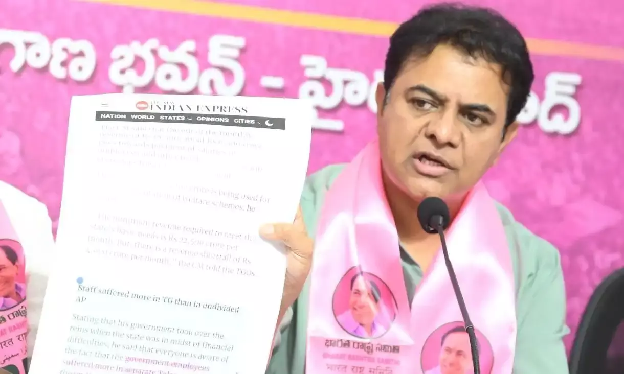 Congress govt betrayed Telangana farmers by decreasing Rythu Bharosa to Rs 12,000: KTR
