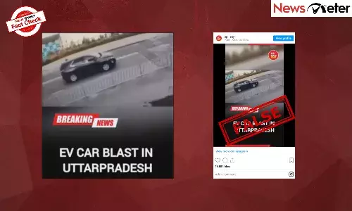 Fact Check: Electric vehicle blows up in Uttar Pradesh? No, video shows car bomb blast in Crimea