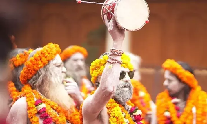 Key Akhara of Naga Sanyasis makes grand entry into Maha Kumbh Mela area