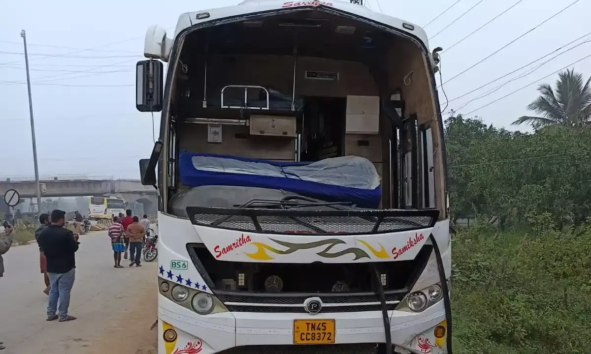 Chittoor: 4 killed, 22 injured after dumper truck hits bus near Gangasagaram