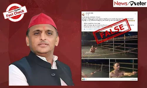 Fact Check: Akhilesh Yadav takes holy dip at Maha Kumbh Mela 2025? No, images are from Makar Sankranti