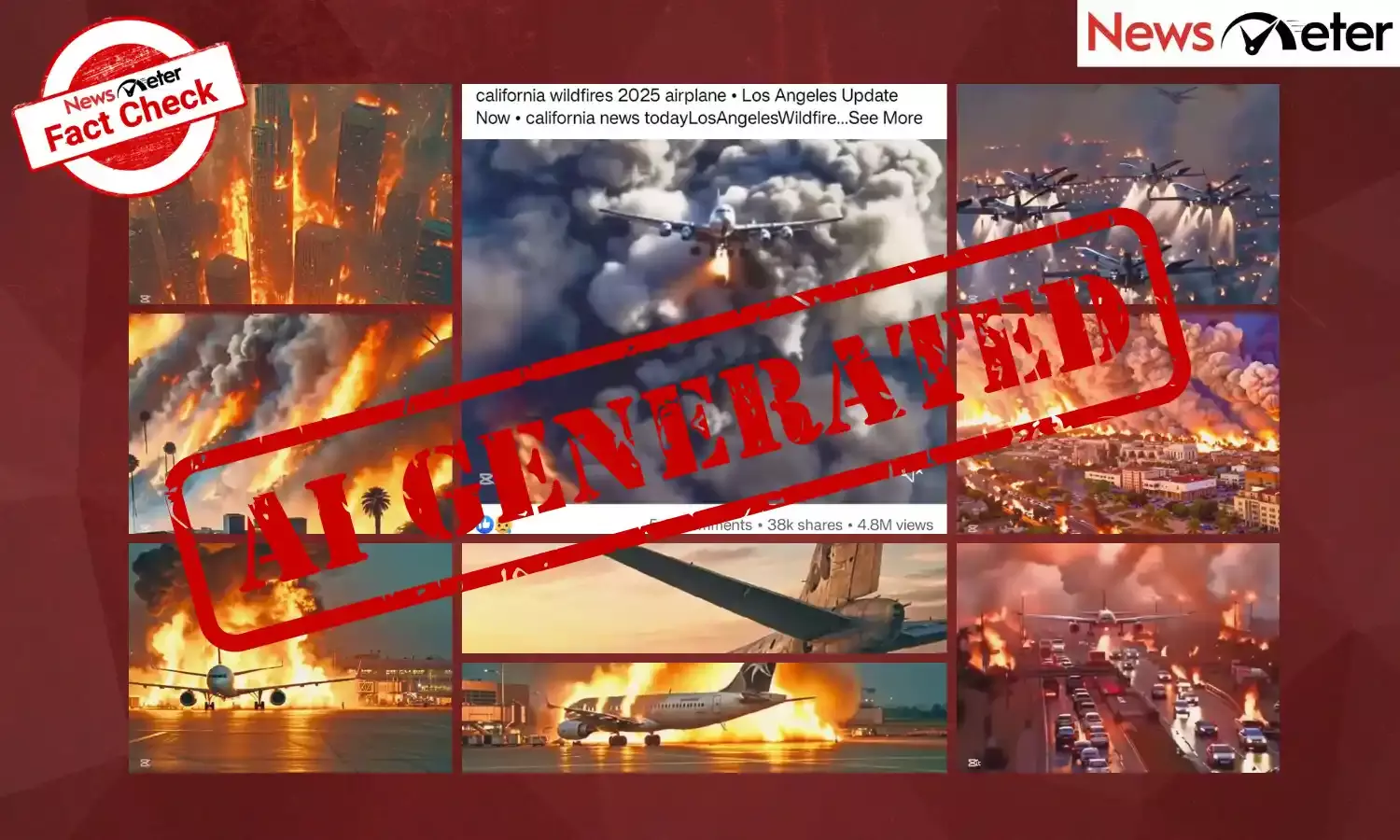 A video compilation purporting showing apocalyptic scenes from the Los Angeles wildfires was generated by AI.