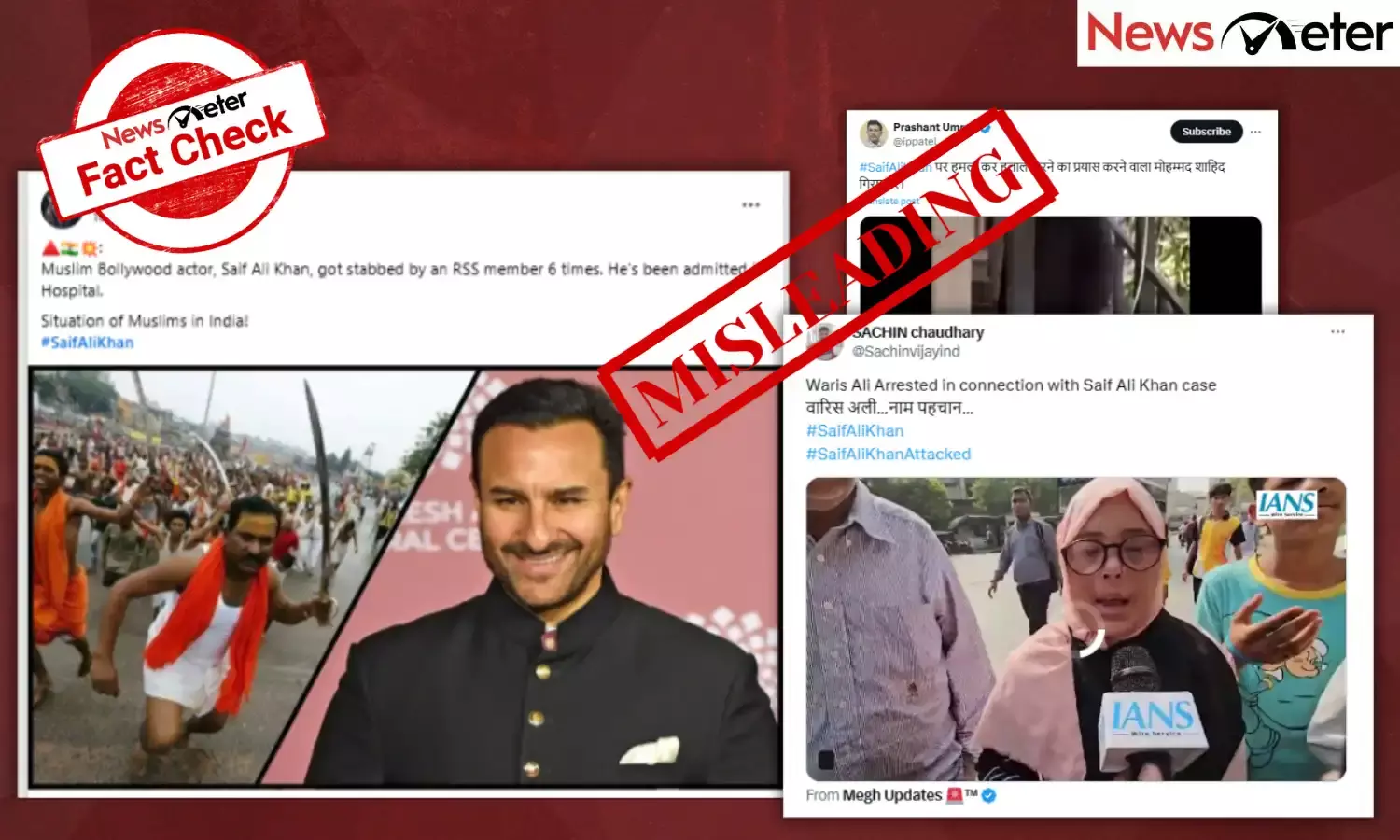 Fact Check: Saif Ali Khans attacker unknown, but social media fuels communal misinformation
