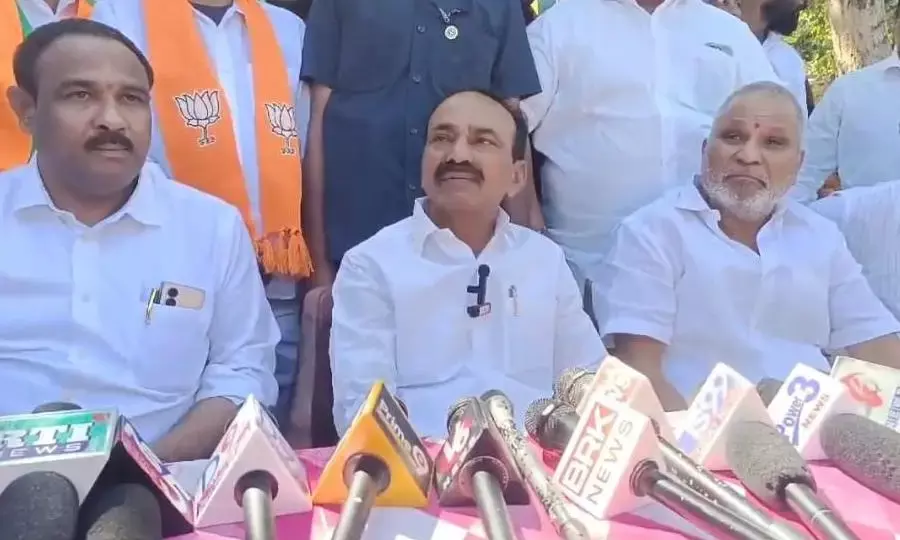 BJP MP Eatala Rajender caught on camera slapping real estate agent over encroachments