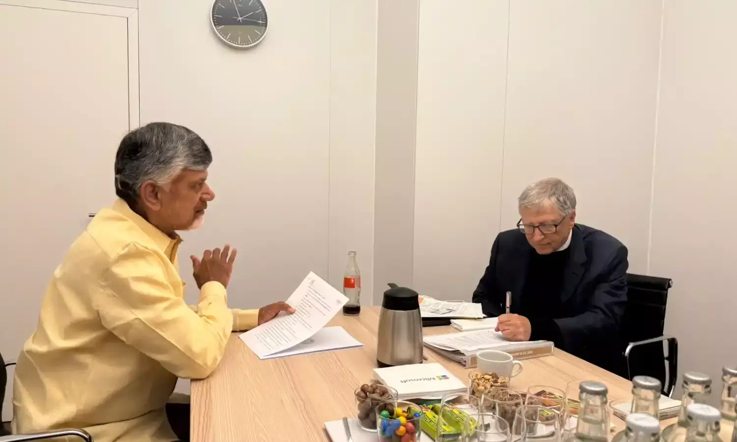 CM Naidu, Bill Gates meet at Davos; to build health, education and innovation in AP