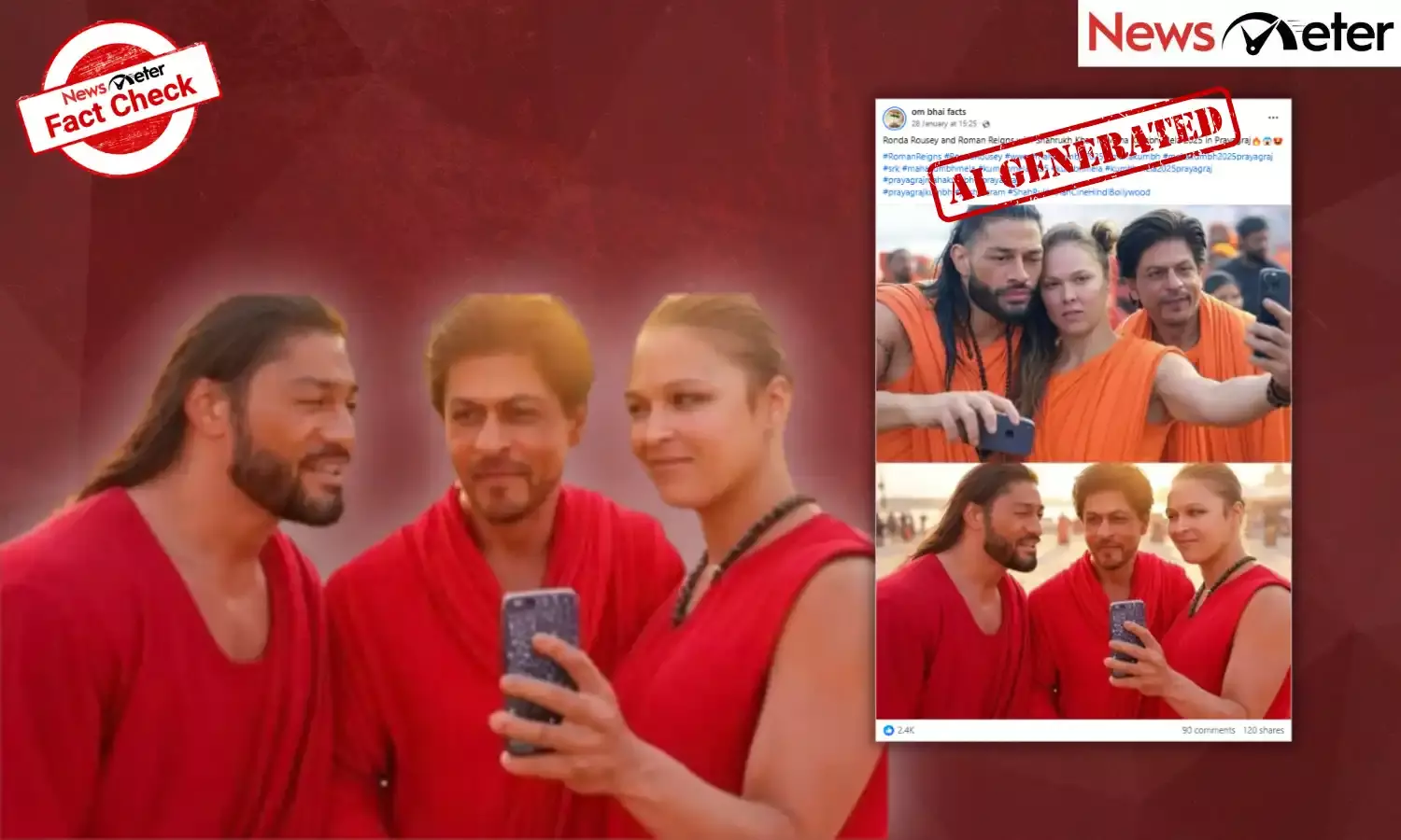 Fact Check: SRK, Roman Reigns, Ronda Rousey at Maha Kumbh? No, here’s the truth…