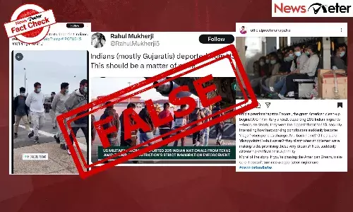 Several photos purportedly showing Indian illegal migrants deported from the United States are going viral on social media.