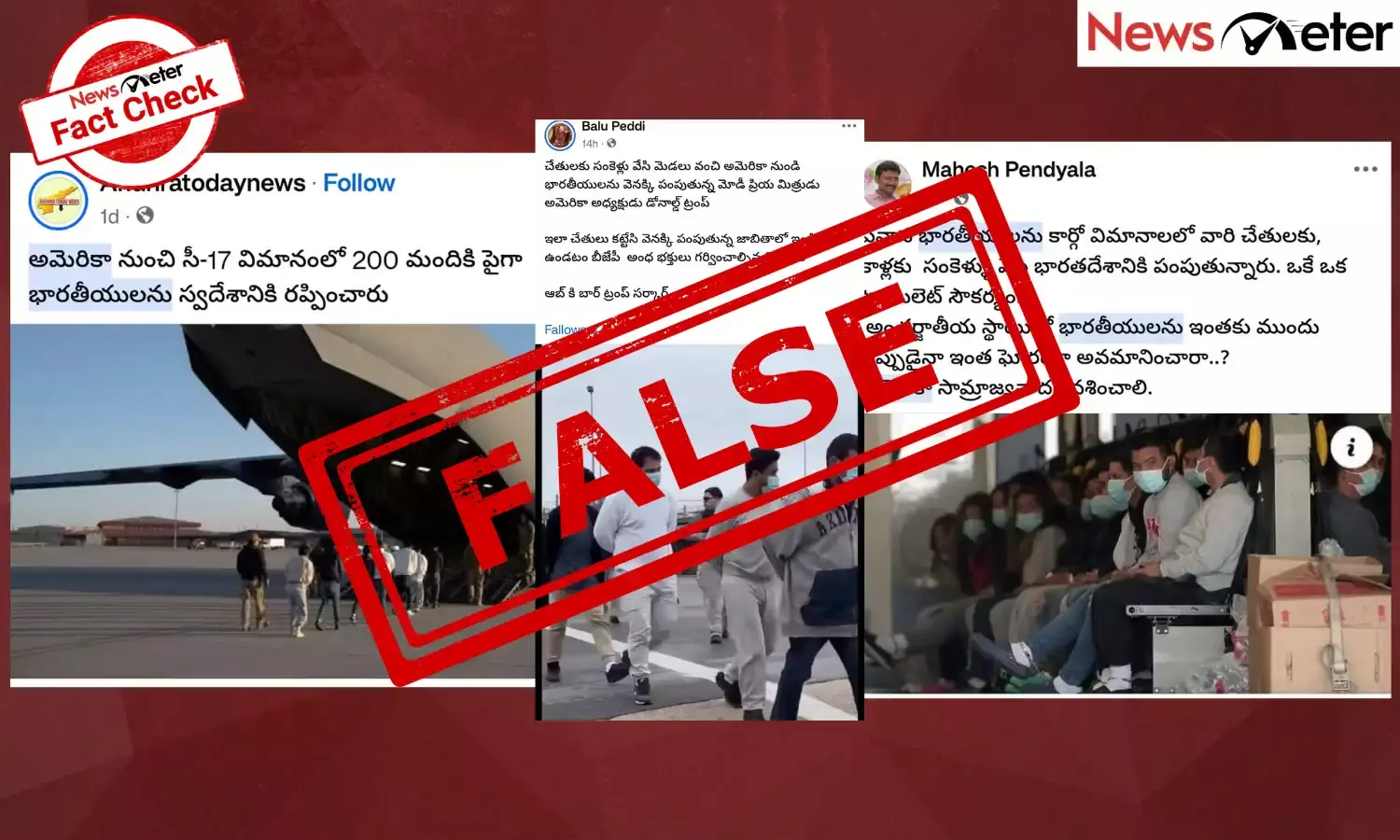 Several photos purportedly showing Indian illegal migrants deported from the United States are going viral on social media.