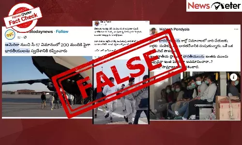 Several photos purportedly showing Indian illegal migrants deported from the United States are going viral on social media.