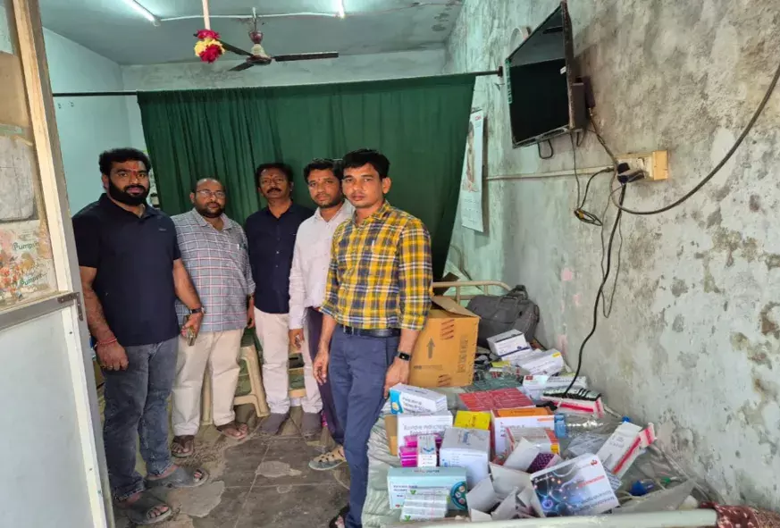 Hyderabad: DCA raids quack’s clinic in Bolaram, seizes 28 types of illegal drug stocks