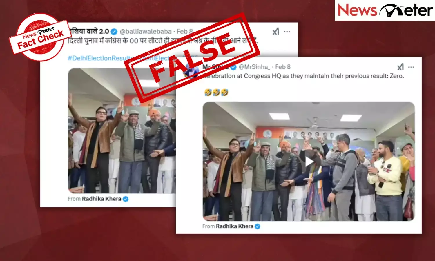 Fact Check: Congress celebrates despite defeat in Delhi Assembly polls? No, video is old