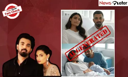 Fact Check: Athiya Shetty, KL Rahul pose with their newborn? No, images are AI-generated