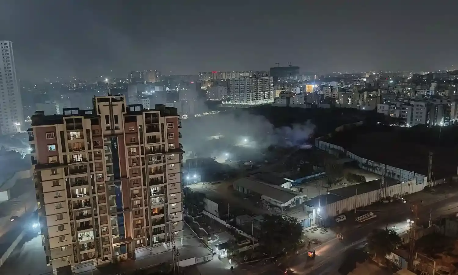 Two days of toxic air: Kondapur residents suffer as Aparna Constructions burns garbage in vacant lot