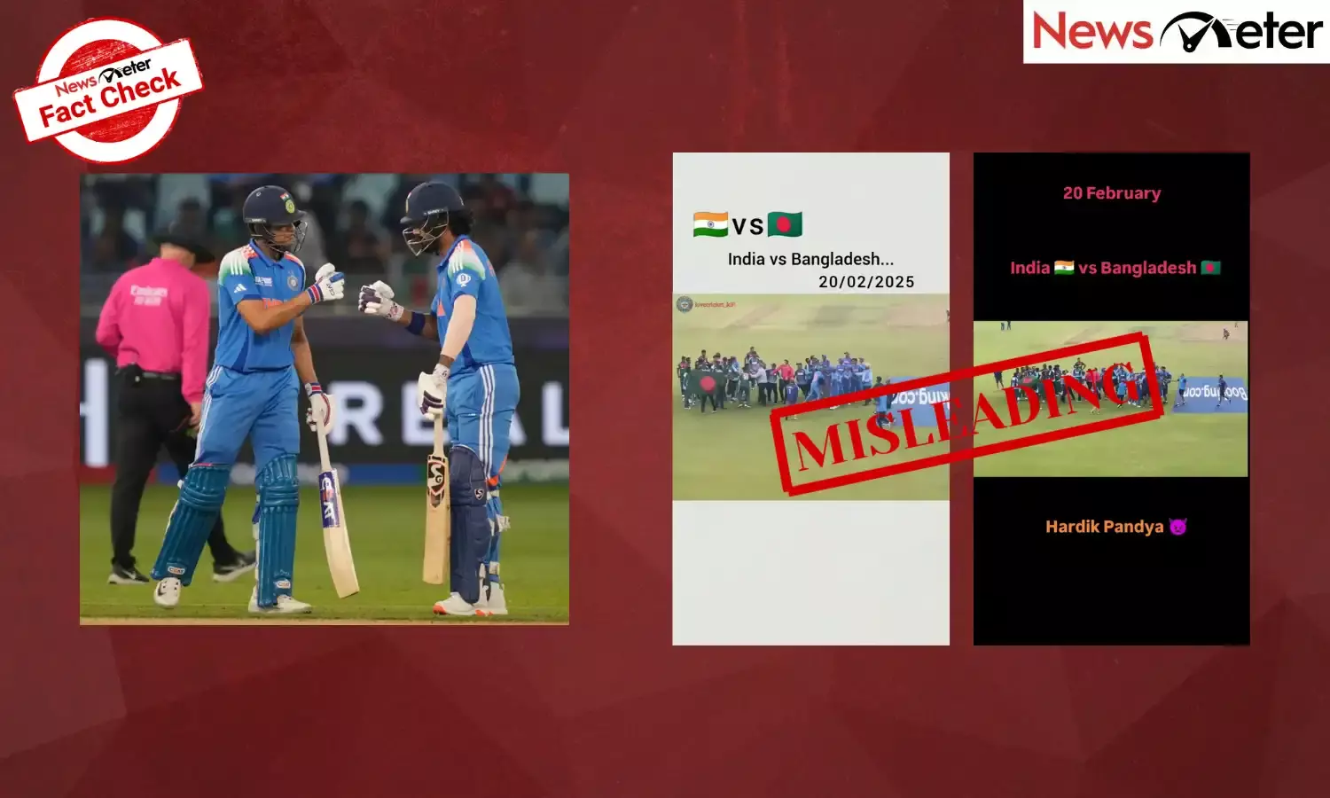 A video claiming to show cricket players from India and Bangladesh engaging in a heated altercation after their ICC Champions Trophy 2025 match is going viral.