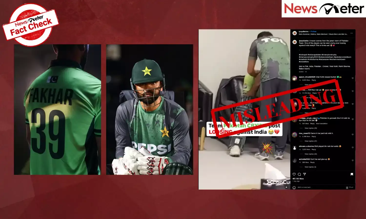 A video claiming to show a Pakistani player breaking down in the dressing room after losing to India in the ICC Champions Trophy 2025 is viral.