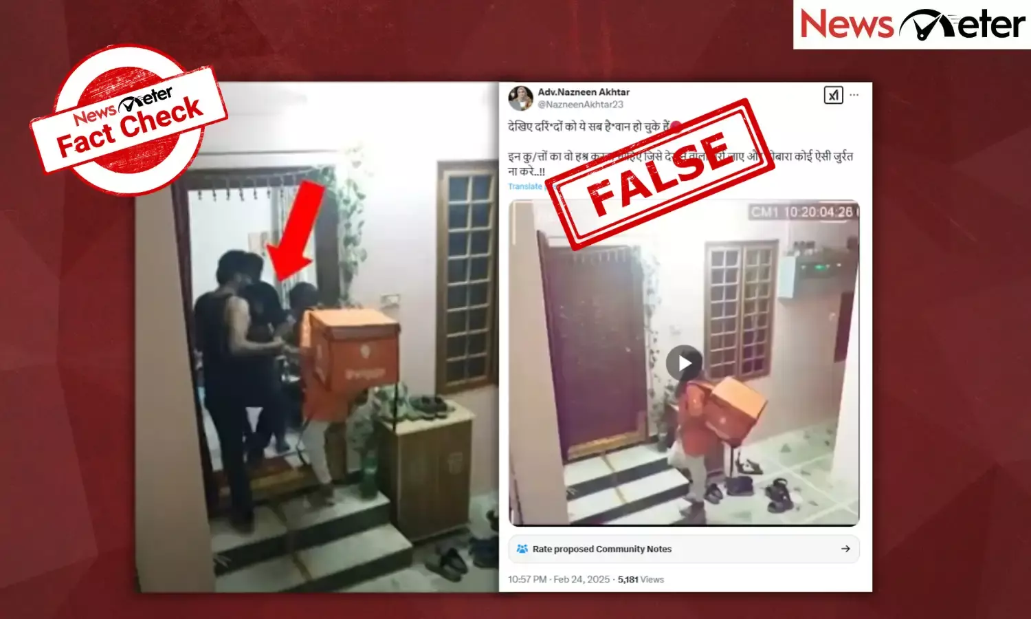 Fact Check: Woman food delivery executive assaulted by customers? No, viral video is scripted