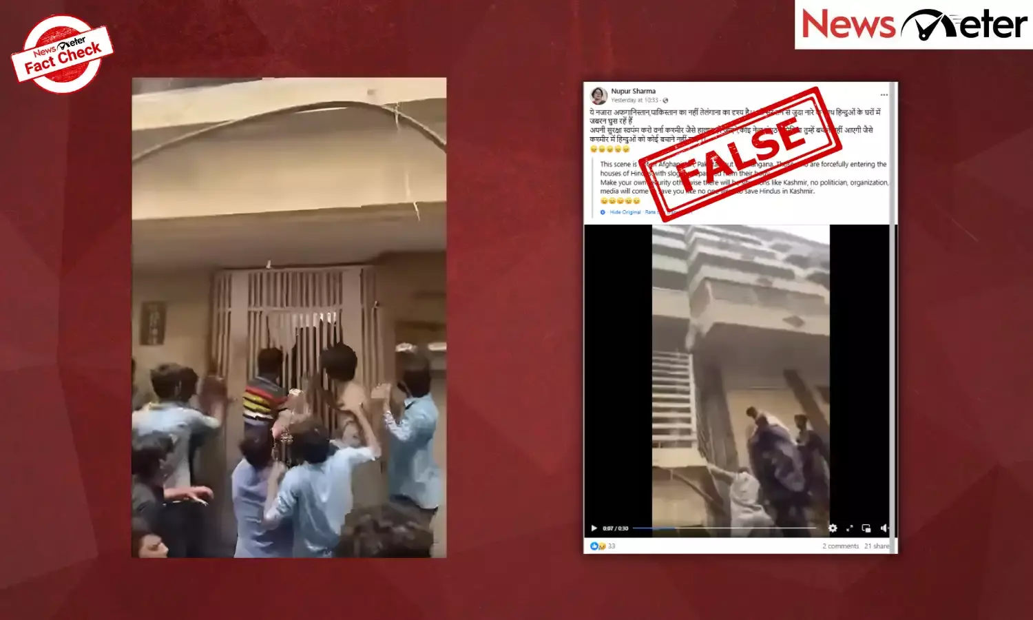 Fact Check: Mob tries to break into Hindu homes in Telangana’s Hyderabad? No, video from Pakistan