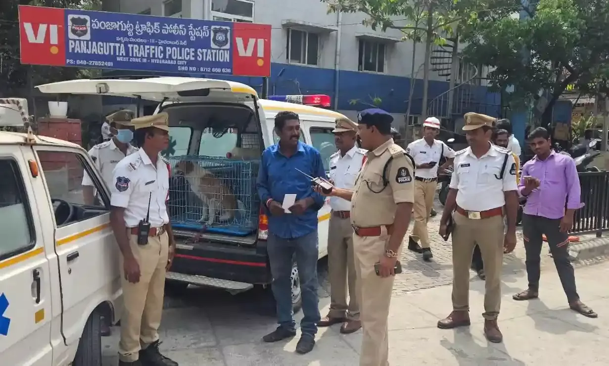 Panjagutta cops stop siren-blazing ambulance, find pet dog inside instead of patient