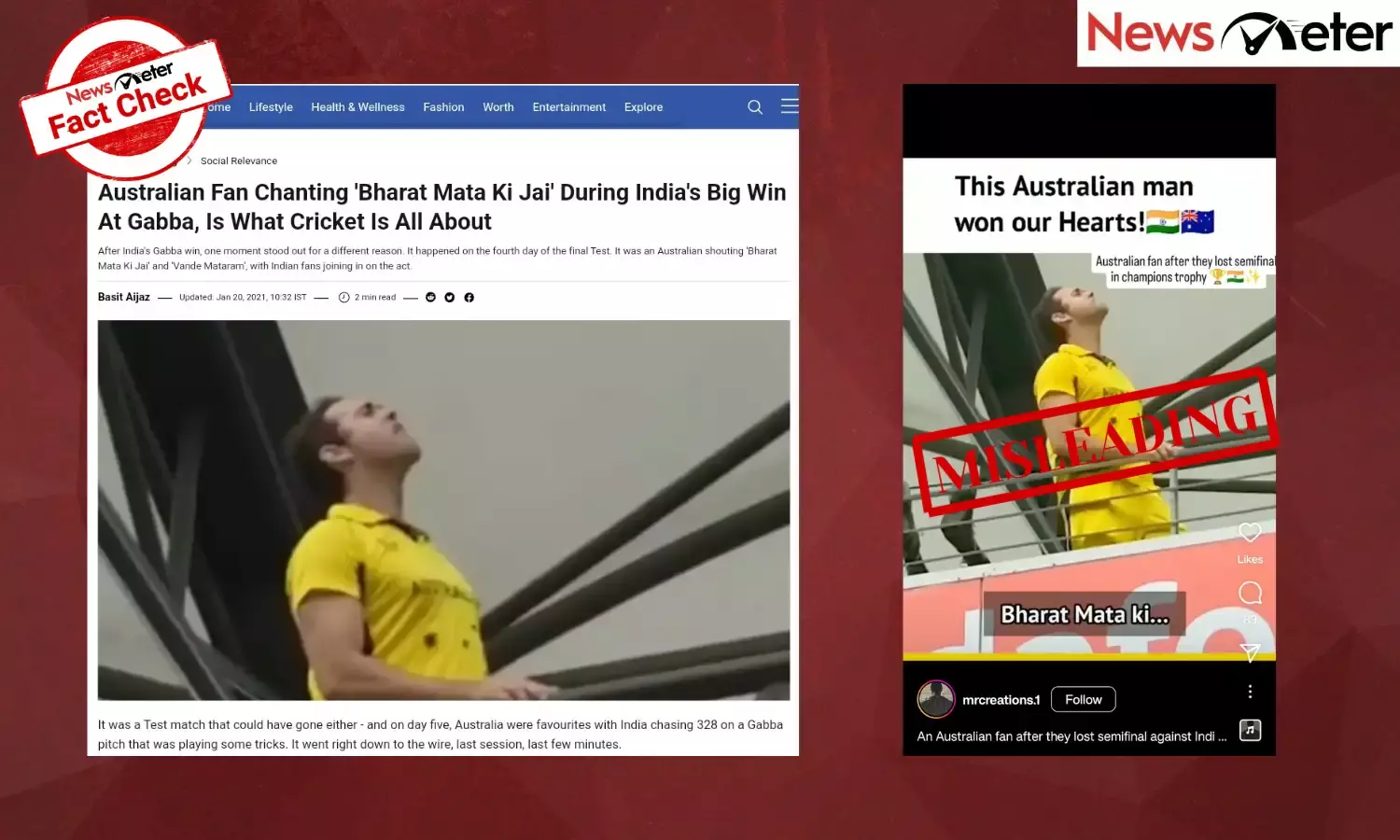 An Australian cricket fan was allegedly seen chanting slogans supporting India’s victory against Australia in the ICC Champions Trophy 2025 semifinals.