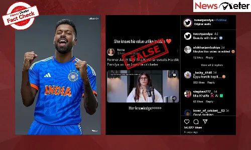 A podcast video claiming to show former adult star Mia Khalifa naming Hardik Pandya as her favourite cricketer has gone viral.