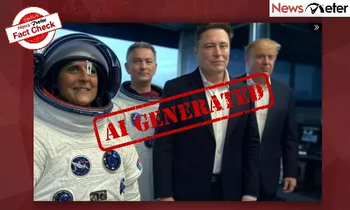 Fact Check: Sunita Williams meets Trump and Elon Musk after returning from space? No, image is AI-generated