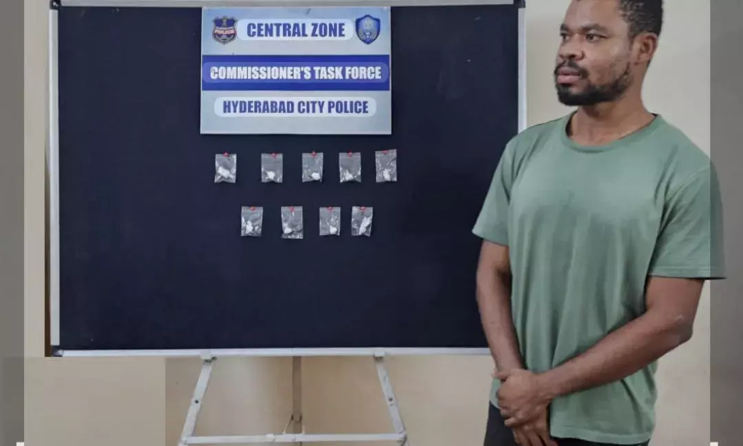 Nigerian drug peddler selling cocaine smuggled to Mumbai held in Kacheguda