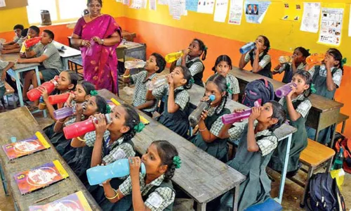 Water Bell system in schools, buttermilk outlets in public: CM Naidu discusses plans to tackle summer