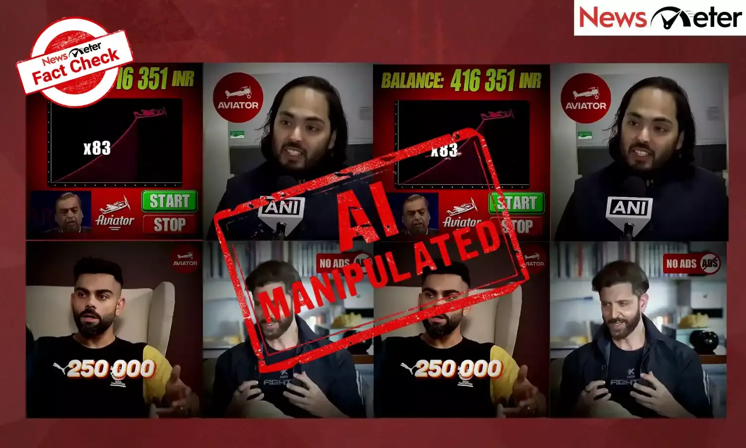 Fact Check: Virat Kohli, Hrithik Roshan promote investment gaming app by Ambanis? No, video is AI-manipulated