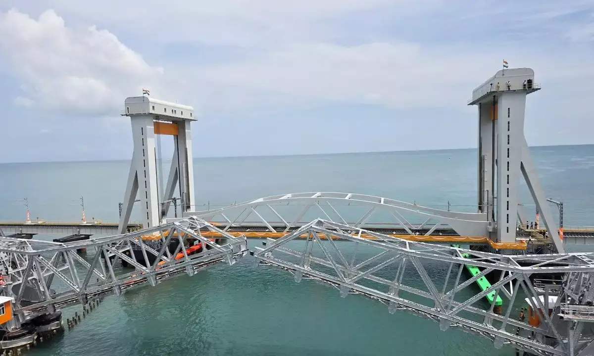 PM Modi inaugurates India’s first vertical lift sea bridge, New Pamban Bridge, in Tamil Nadu