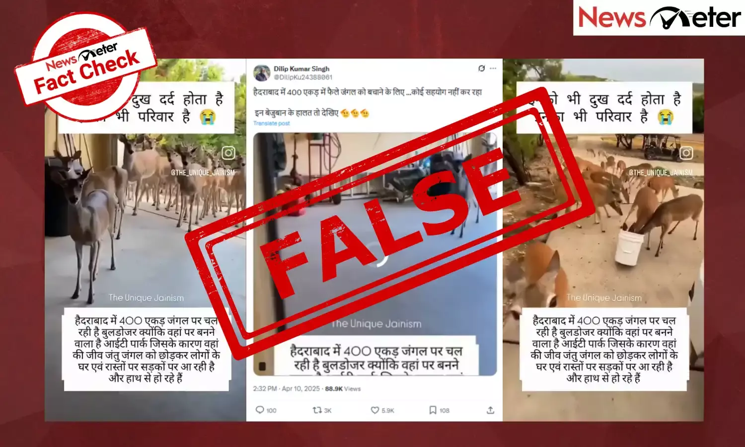 Fact Check: Kancha Gachibowli deer wander into homes after land clearing? No, video is old and unrelated