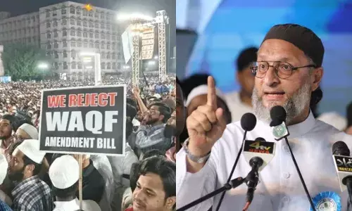 Protesters rally at Darussalam against Waqf Bill; Owaisi urges calm, continued opposition