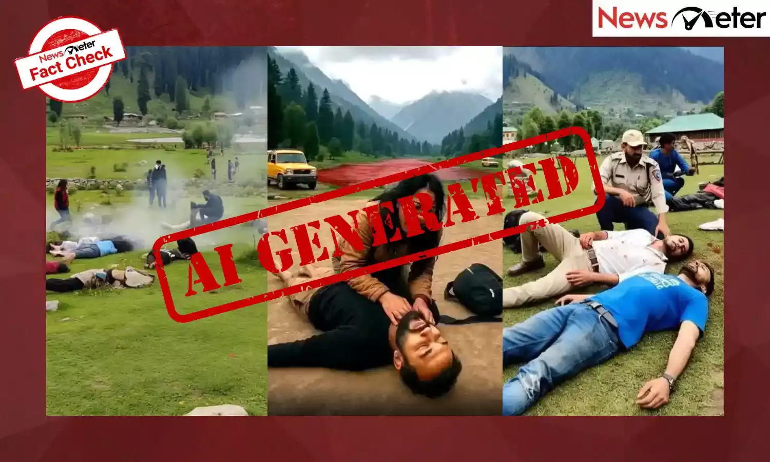 Images claiming to show the aftermath of the terror attack in Baisaran Valley, Pahalgam, are viral on social media.