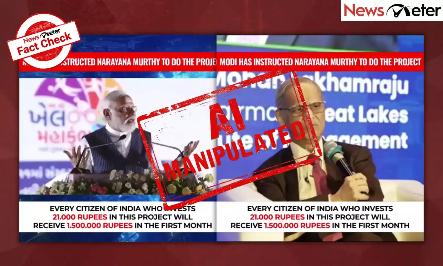 Fact Check: PM Modi endorses Narayan Murthy’s investment project to make Indians millionaires? No, video is AI-manipulated