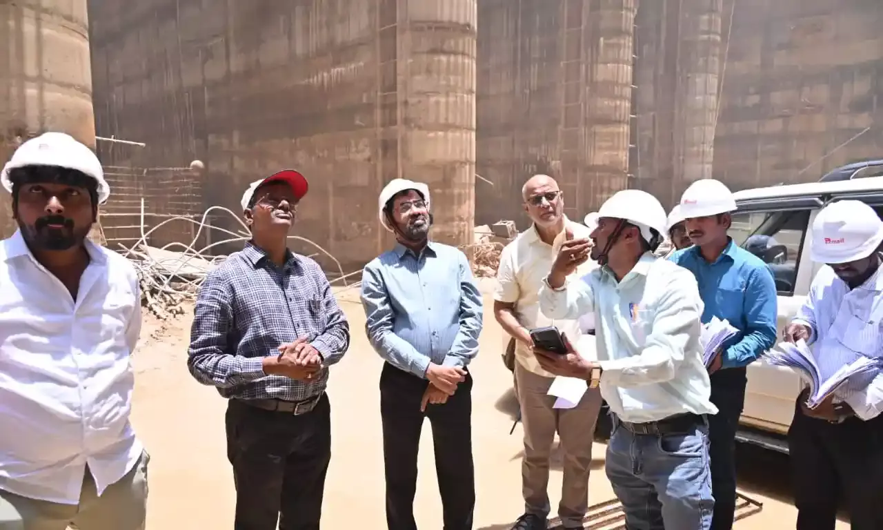 Sunkishala project: HMWSSB MD Ashok Reddy visits construction site; asks to speed up work