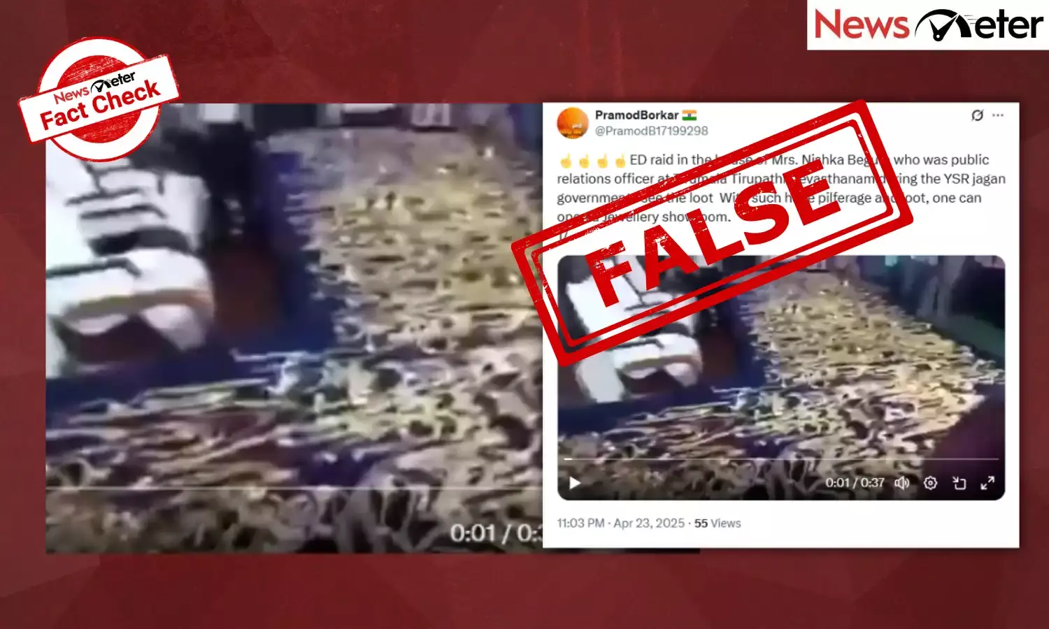 Fact Check: ED recovers temple-stolen jewellery from Tirupati’s Muslim PROs house? No, viral video is from Tamil Nadu