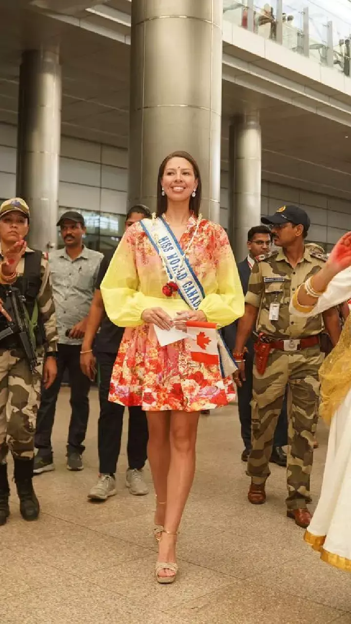 Miss Canada Emma Morrison Arrives in Hyderabad for Miss World Event