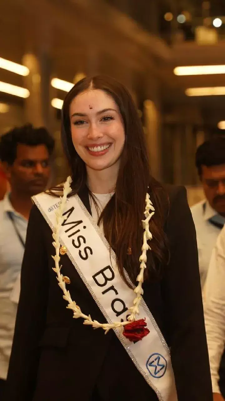 Miss Brazil Jessica Pedroso Arrives in Hyderabad Ahead of Miss World 2024