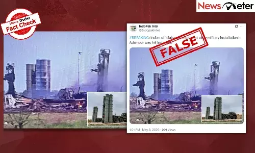 Fact Check: Military installation in Jalandharās Adampur attacked by Pakistan? No, image shows destroyed Russian airfield Fact Check: Military installation in Jalandharās Adampur attacked by Pakistan? No, image shows destroyed Russian airfield