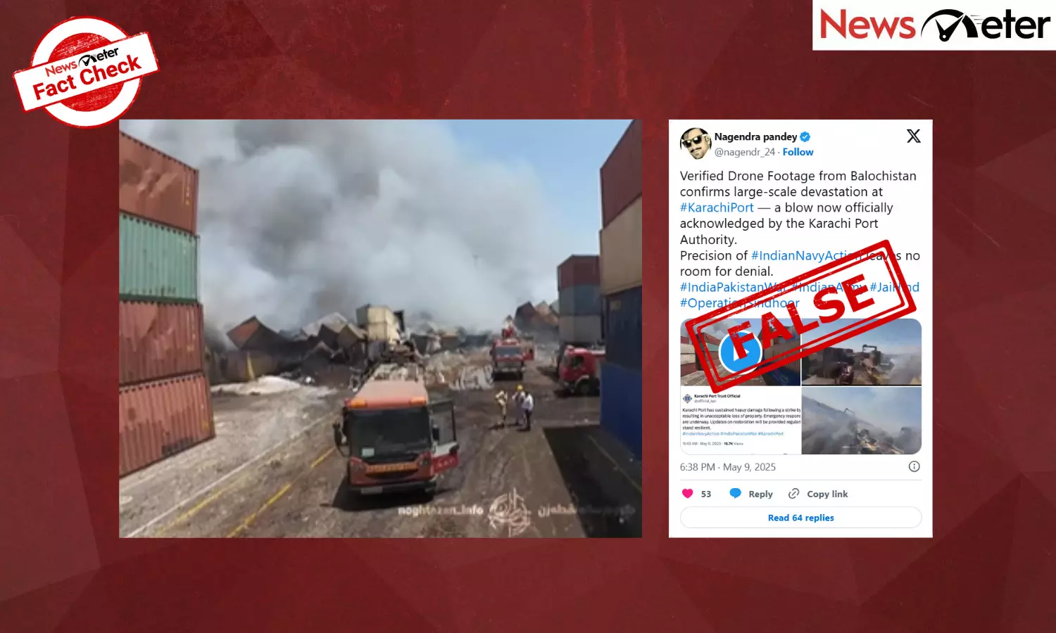 Fact Check: India strikes Karachi Port? No, the video shows blast at an Iranian port Fact Check: India strikes Karachi Port? No, the video shows blast at an Iranian port