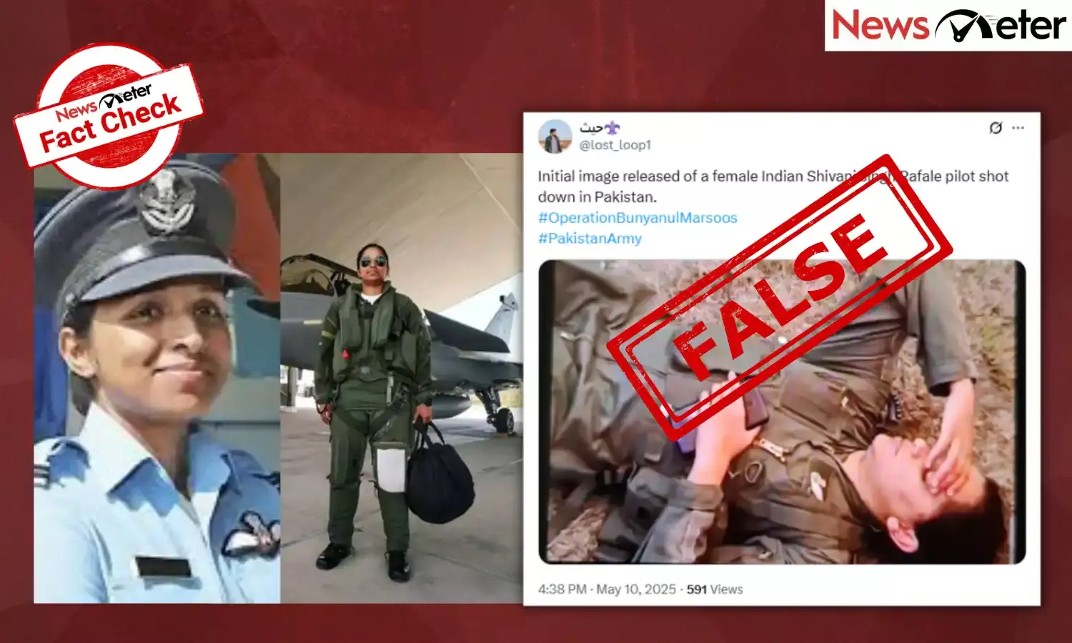 Fact Check: Image shows pilot Shivangi Singh after ejecting from Rafale jet shot down by Pakistan? No, the image is from 2023