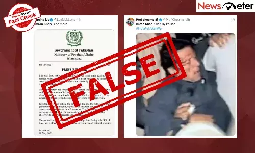 A purported press release claiming that Pakistanās former Prime Minister Imran Khan has passed away while in judicial custody is going viral on social media.