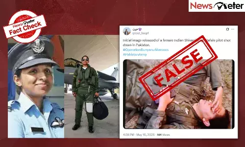 Fact Check: Image shows pilot Shivangi Singh after ejecting from Rafale jet shot down by Pakistan? No, the image is from 2023