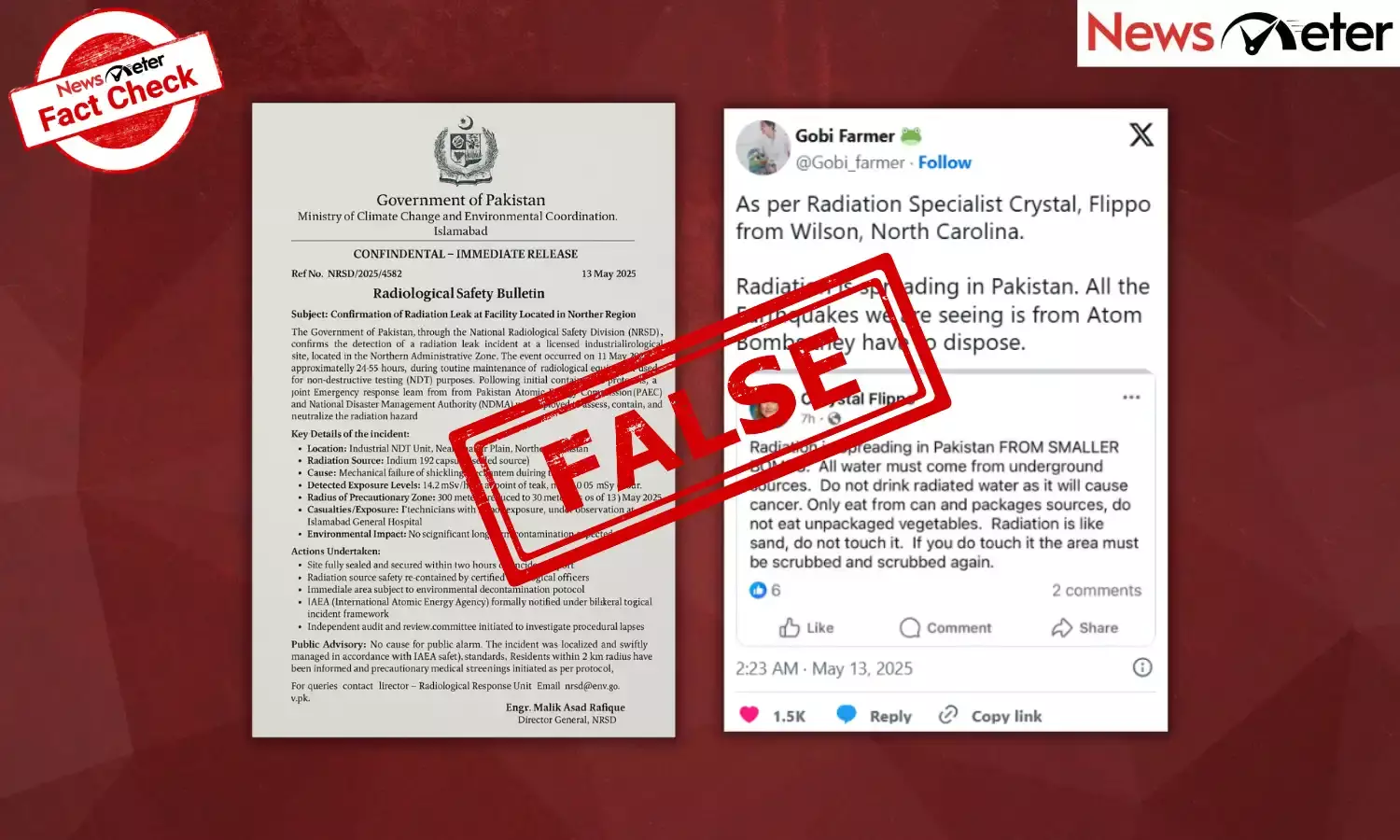 Fact Check: No, Pakistan government did not confirm radiation leak after Operation Sindoor