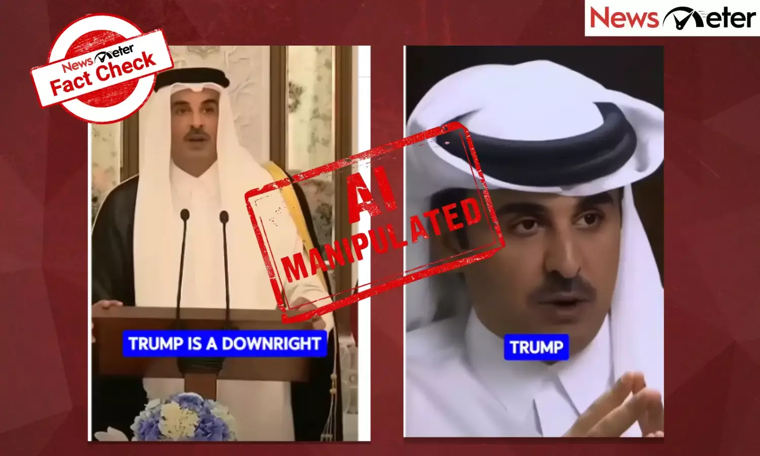 Fact Check: Emir of Qatar calls Donald Trump a robber? No, videos are AI-manipulated