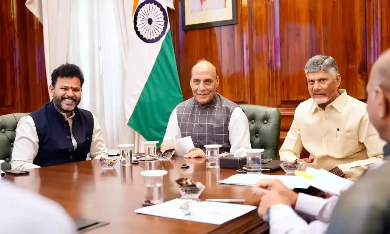 CM Naidu meets Defence Minister, proposes setting up military aircraft manufacturing facility in Andhra