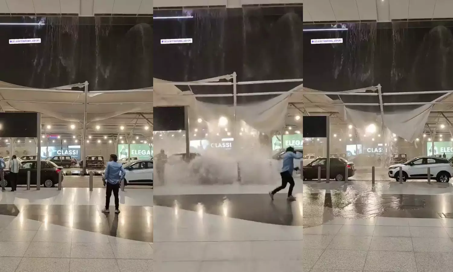 Viral video of water gushing from Delhi Airports Terminal 1 roof during heavy rainfall on May 24 sparked concerns, but DIAL clarified it was a design response with no structural damage. Viral video of water gushing from Delhi Airports Terminal 1 roof during heavy rainfall on May 24 sparked concerns, but DIAL clarified it was a design response with no structural damage.