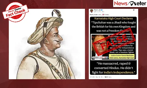 A viral graphic on X claims that the Karnataka High Court recently declared Tipu Sultan a ājihadiā who fought for his own kingdom and not as a freedom fighter.